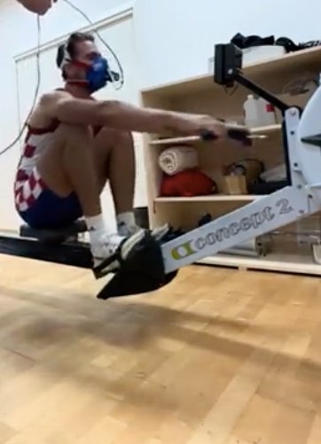 Erg test with a VO2 mask