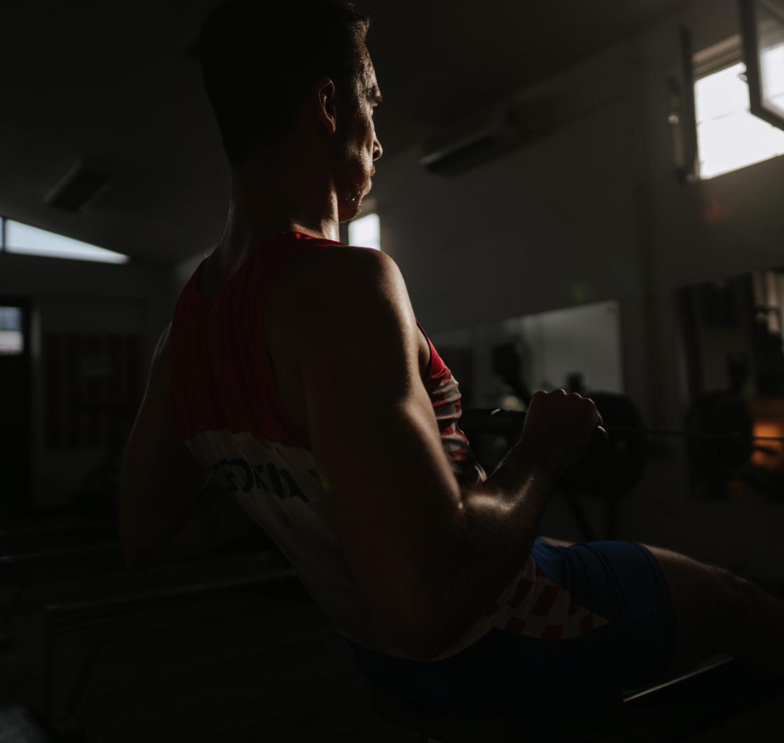 Backlit erg piece, gym